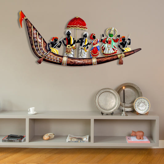 Metal Musician Ship Wall Hanging for Home Decor 36 x 14 inch