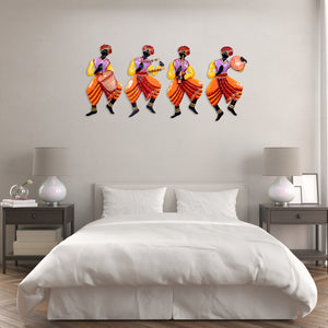 Metal Musician Tribal Wall Art for Home Decor Set of 4